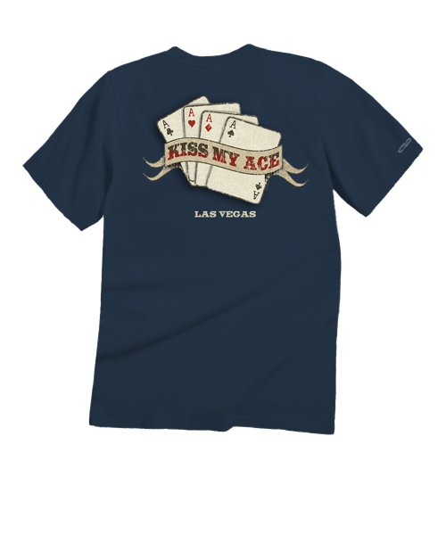 Kiss My Ace - Navy Short Sleeve Crewneck T-Shirt