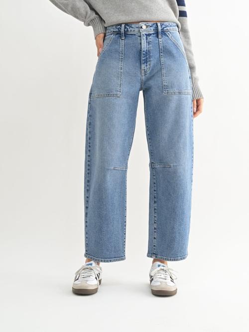 Just Black Medium Denim Utility Seamed Barrel