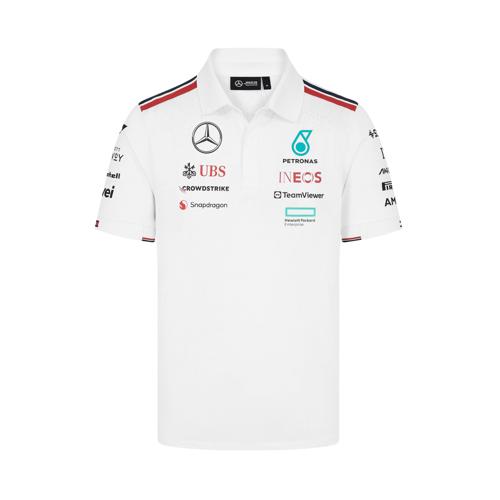 Mercedes AMG Petronas F1 2024 Men's Team Polo Shirt - White/Black