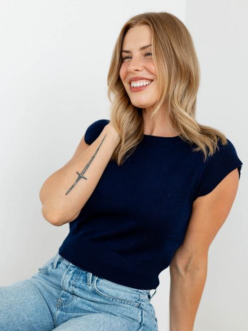 PINCH Cap Sleeve Knit Top
