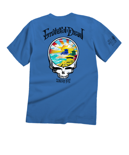 Grateful Dead Lifeguard Towers - Blue Hawaii Dyed Short Sleeve Crewneck T-Shirt