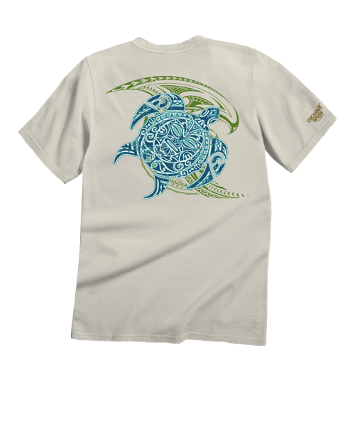 Tribal Honu Nalu - Coconut Dyed Short Sleeve Crewneck T-Shirt