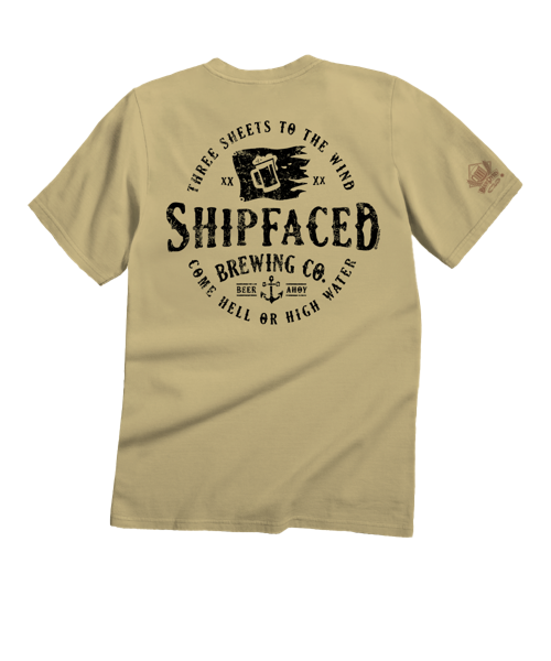 Shipfaced Brew - Beer Dyed Short Sleeve Crewneck T-Shirt