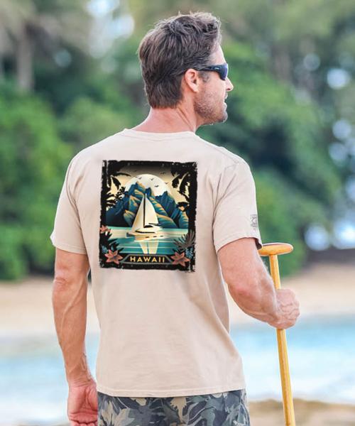 Poster Of Paradise - Kona Coffee Dyed Short Sleeve Crewneck T-Shirt