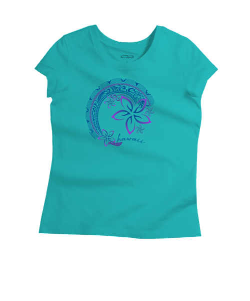 Circular Tribal Floral - Ocean Short Sleeve Pima T-Shirt