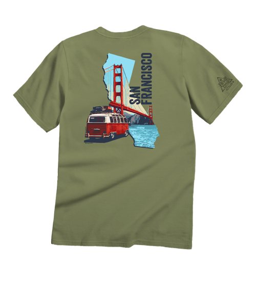 Volkswagen Van San Francisco - Hemp Dyed Short Sleeve Crewneck T-Shirt
