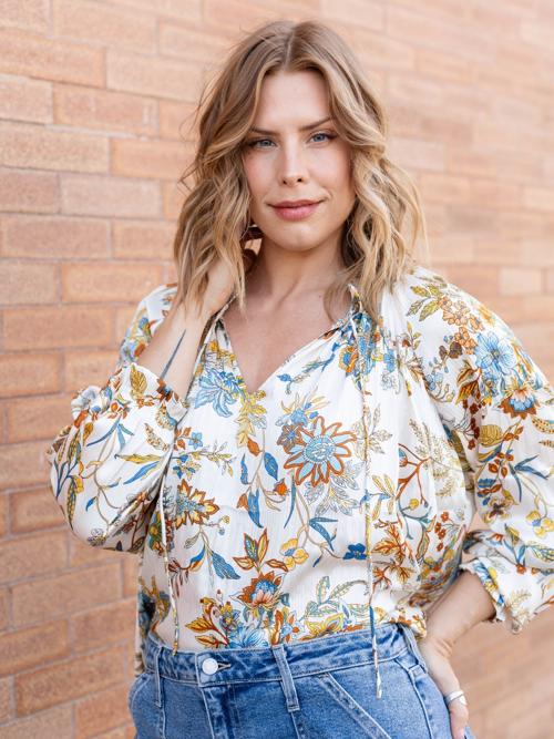 Current Air Split Neck Blouse