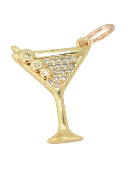 Farrah B Martini Glass CZ Charm