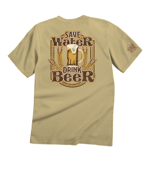 Save Water - Beer Dyed Short Sleeve Crewneck T-Shirt