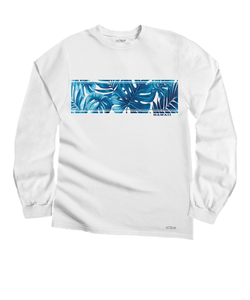 Island Foliage Band - White Long Sleeve Crewneck T-Shirt