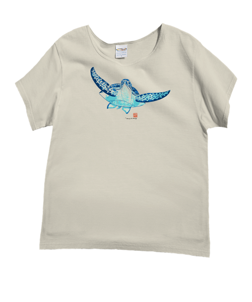 Wyland® Sea Turtle Brushed - Coconut Dyed Short Sleeve Scoop Neck T-Shirt
