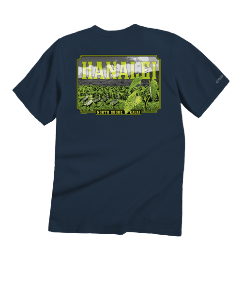 Hanalei Taro - Navy Short Sleeve Crewneck T-Shirt