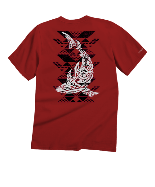 Tribal Reef Mako - Garnet Short Sleeve Crewneck T-Shirt