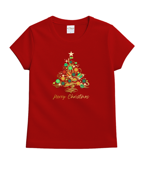 Christmas Tree Foil - Red Short Sleeve Crewneck T-Shirt