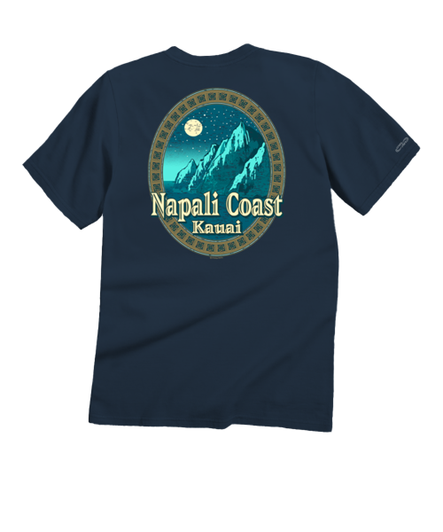 Moonlight Napali - Navy Short Sleeve Crewneck T-Shirt