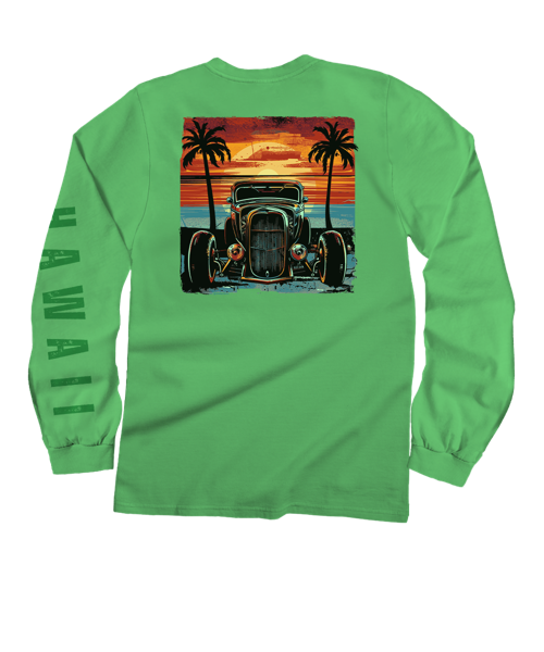 Island Hot Rod - Green Apple Dyed Long Sleeve Crewneck T-Shirt