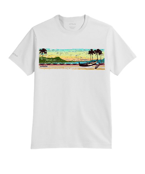 Waikiki Beach Band - White Short Sleeve Pima T-Shirt