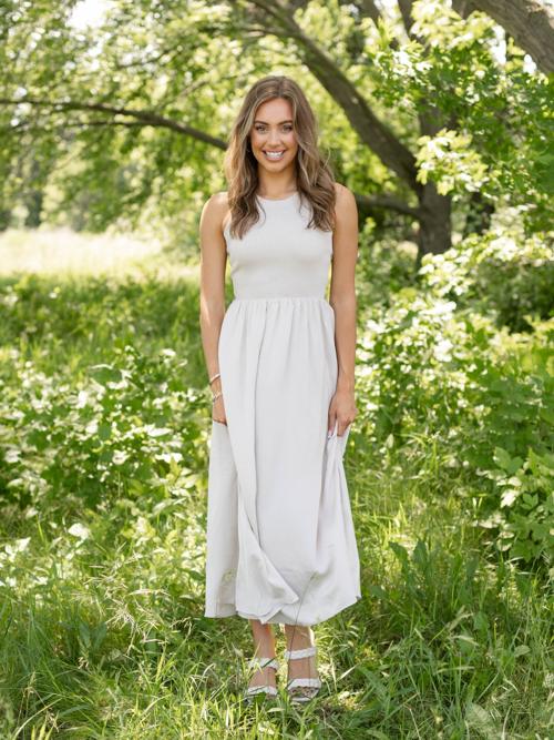 Knit Mixed Media Midi Dress