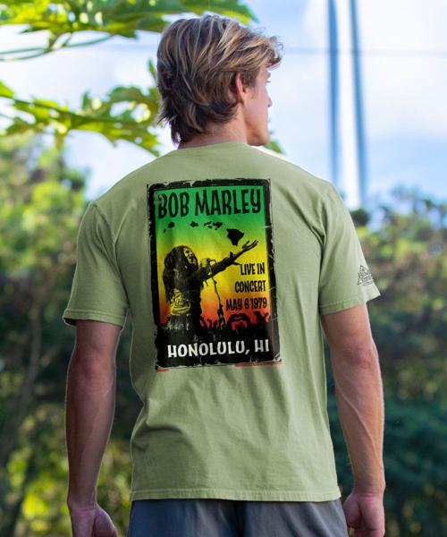 Bob Marley Poster Hawaii - Hemp Dyed Short Sleeve Crewneck T-Shirt