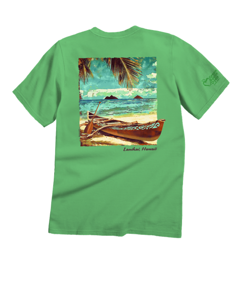 Retro Lanikai - Green Apple Dyed Short Sleeve Crewneck T-Shirt