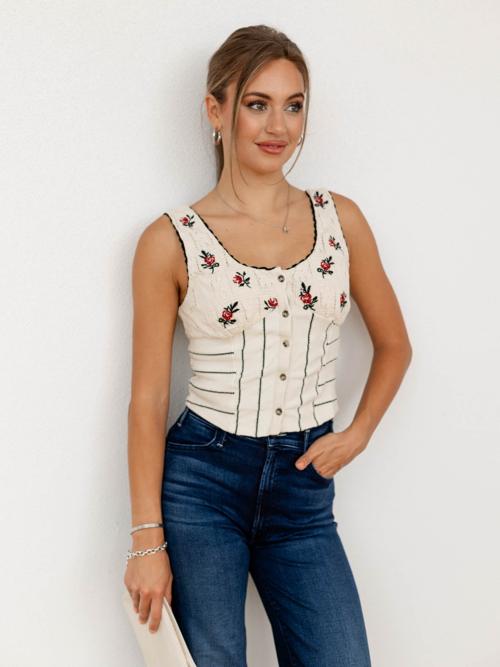Free People Rose Bud Knit Top