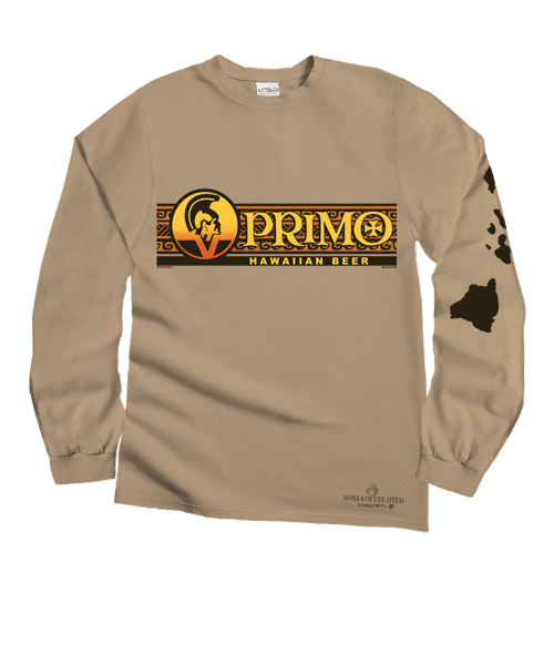 Pabst Primo Retro Band - Kona Coffee Dyed Long Sleeve Crewneck T-Shirt