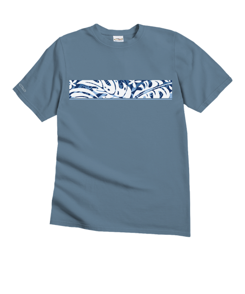 Pua Stripe - Blue Sky Short Sleeve Crewneck T-Shirt