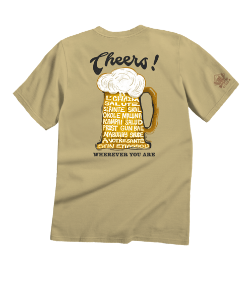 Cheers Around The World - Beer Dyed Short Sleeve Crewneck T-Shirt