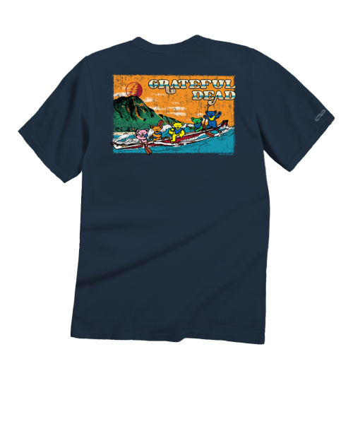 Grateful Dead Canoe Bears - Navy Short Sleeve Crewneck T-Shirt