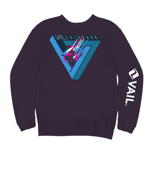 Vail Resort Vail Triangle - Blackberry Dyed Long Sleeve Sweatshirt