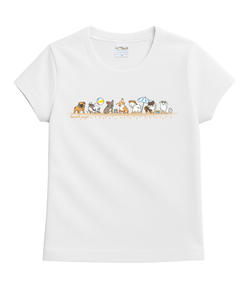 Beach Pups - White Short Sleeve Crewneck T-Shirt