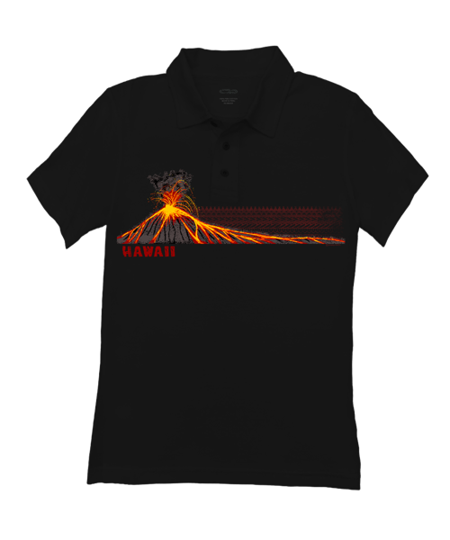 Lava Flow Tribal - Jet Black Short Sleeve Pima Polo
