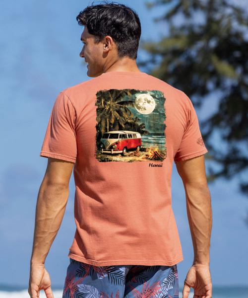 Volkswagen Van Campfire - Chile Dyed Short Sleeve Crewneck T-Shirt