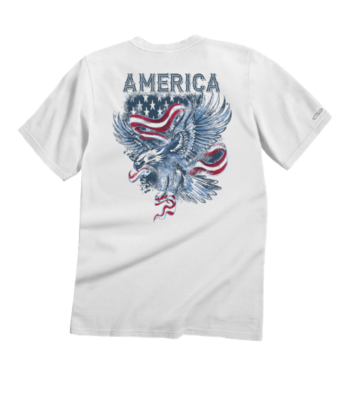 Eagle In Flight - White Short Sleeve Crewneck T-Shirt
