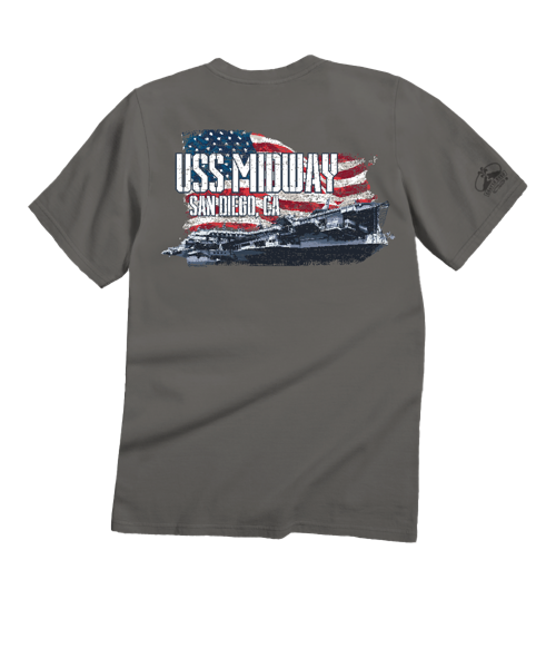 USS Midway Flag - Crater Dyed® Short Sleeve Crewneck T-Shirt