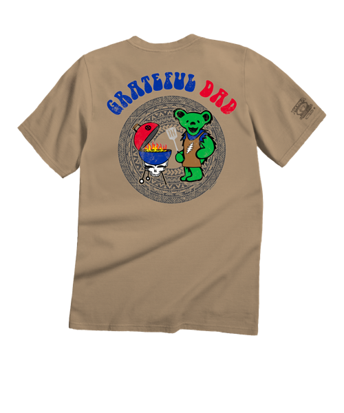 Grateful Dead Papa Bear Grills - Kona Coffee Dyed Short Sleeve Crewneck T-Shirt
