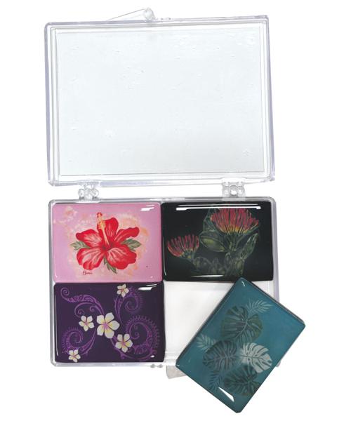 Island Floral 4Piece - Magnet Set