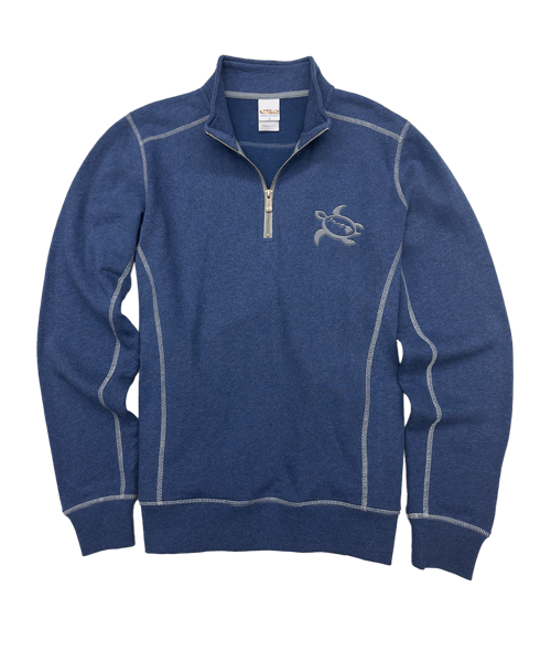 Paradise Honu - Blue Heather Long Sleeve Mountain Peak Pullover