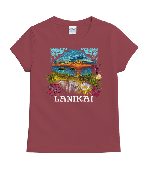 Lanikai Heights - Paradise Red Dyed Short Sleeve Crewneck T-Shirt