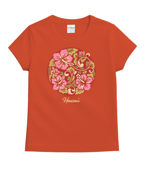 Decorative Hibiscus - Paprika Short Sleeve Crewneck T-Shirt