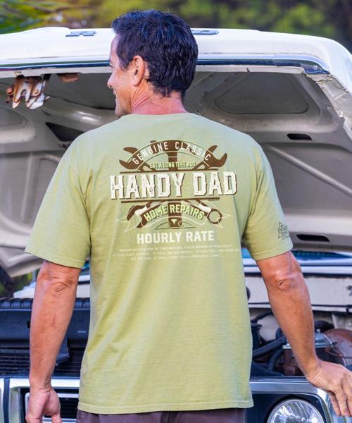 Handy Dad Home Repairs - Hemp Dyed Short Sleeve Crewneck T-Shirt