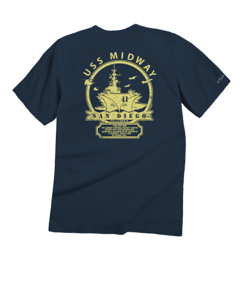 USS Midway - Navy Short Sleeve Crewneck T-Shirt