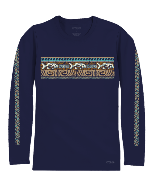 Tribal Ulua Band - Indigo Long Sleeve Pima T-Shirt