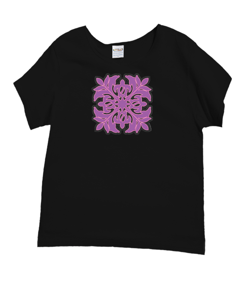 Moana Quilt - Black Short Sleeve Scoop Neck T-Shirt