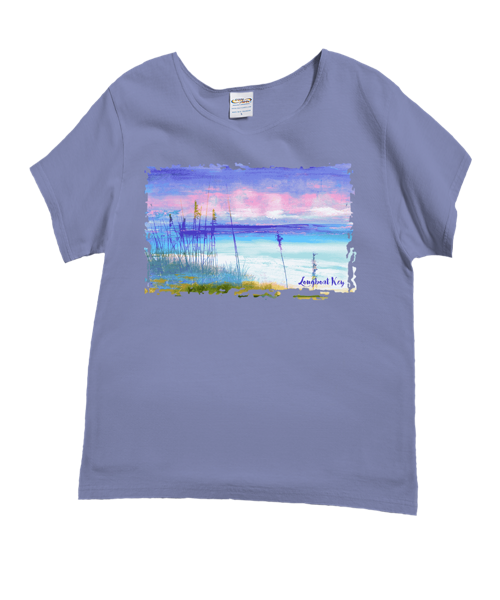 Longboat Key Dream - Lavender Dyed Short Sleeve Scoop Neck T-Shirt