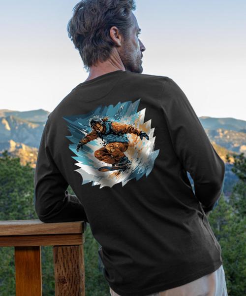 Vail Resort Shredding Powder - Jet Black Long Sleeve Pima T-Shirt