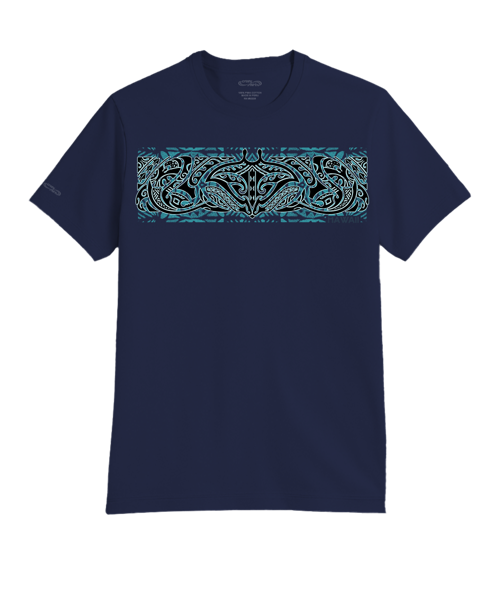 Tribal Sea Life - Indigo Short Sleeve Pima T-Shirt