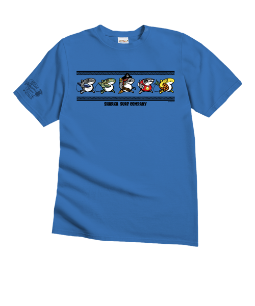 Sharka™ Linear Band - Blue Hawaii Dyed Short Sleeve Crewneck T-Shirt