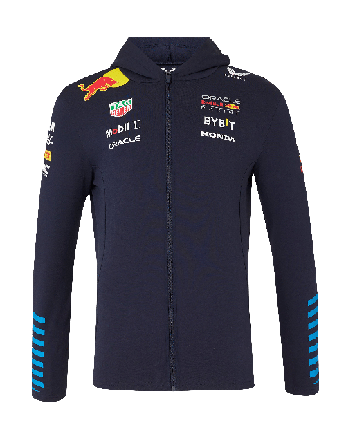 Red Bull Racing F1 Men's 2024 Team Full Zip Hooded Sweatshirt- Navy