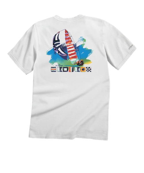 Painted Sails - White Short Sleeve Crewneck T-Shirt